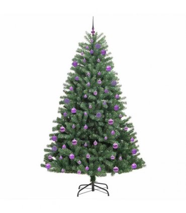 vidaXL Artificial Hinged Christmas Tree Green 240 cm PVC