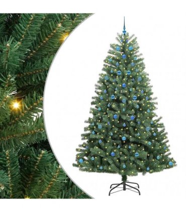 vidaXL Artificial Hinged Christmas Tree Green 240 cm PVC