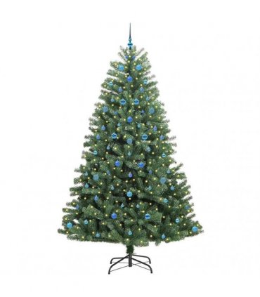 vidaXL Artificial Hinged Christmas Tree Green 240 cm PVC