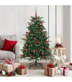 vidaXL vidaXL Artificial Hinged Christmas Tree with Cones and Berries