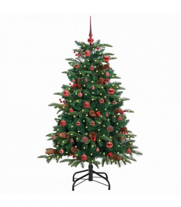 vidaXL vidaXL Artificial Hinged Christmas Tree with Cones and Berries