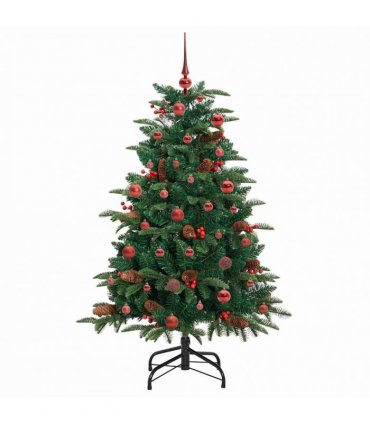 vidaXL vidaXL Artificial Hinged Christmas Tree with Cones and Berries