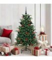 vidaXL vidaXL Artificial Hinged Christmas Tree with Cones and Berries
