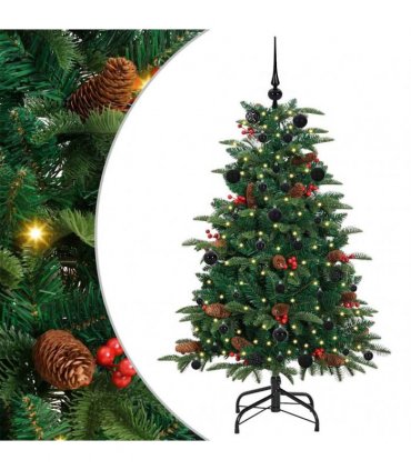 vidaXL vidaXL Artificial Hinged Christmas Tree with Cones and Berries