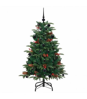 vidaXL vidaXL Artificial Hinged Christmas Tree with Cones and Berries