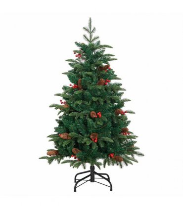 vidaXL vidaXL Artificial Hinged Christmas Tree with Cones and Berries