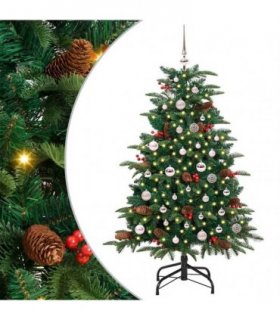vidaXL vidaXL Artificial Hinged Christmas Tree with Cones and Berries