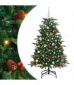 vidaXL vidaXL Artificial Hinged Christmas Tree with Cones and Berries