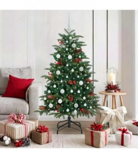 vidaXL vidaXL Artificial Hinged Christmas Tree with Cones and Berries