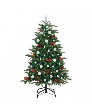 vidaXL vidaXL Artificial Hinged Christmas Tree with Cones and Berries