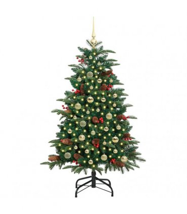 vidaXL vidaXL Artificial Hinged Christmas Tree with Cones and Berries