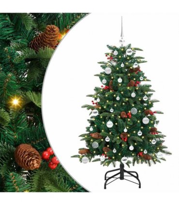 vidaXL vidaXL Artificial Hinged Christmas Tree with Cones and Berries