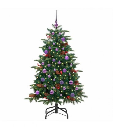 vidaXL vidaXL Artificial Hinged Christmas Tree with Cones and Berries