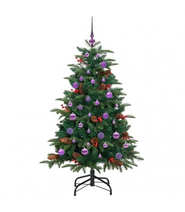 vidaXL vidaXL Artificial Hinged Christmas Tree with Cones and Berries