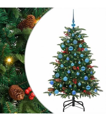 vidaXL vidaXL Artificial Hinged Christmas Tree with Cones and Berries
