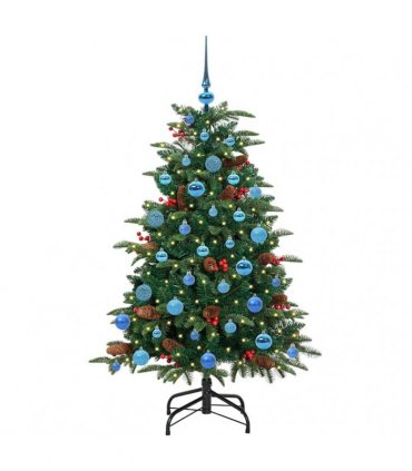 vidaXL vidaXL Artificial Hinged Christmas Tree with Cones and Berries