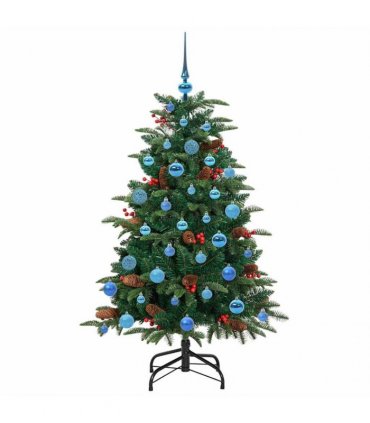 vidaXL vidaXL Artificial Hinged Christmas Tree with Cones and Berries