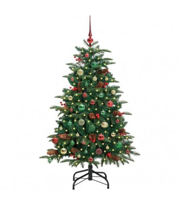 vidaXL vidaXL Artificial Hinged Christmas Tree with Cones and Berries