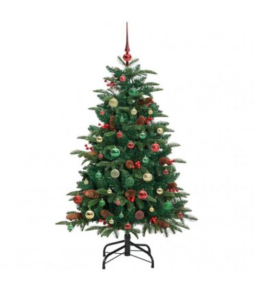vidaXL vidaXL Artificial Hinged Christmas Tree with Cones and Berries