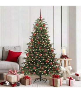 vidaXL vidaXL Artificial Hinged Christmas Tree with Cones and Berries