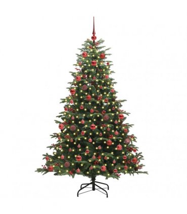 vidaXL vidaXL Artificial Hinged Christmas Tree with Cones and Berries
