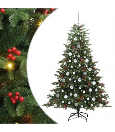 vidaXL vidaXL Artificial Hinged Christmas Tree with Cones and Berries