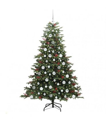 vidaXL vidaXL Artificial Hinged Christmas Tree with Cones and Berries