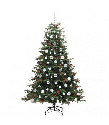 vidaXL vidaXL Artificial Hinged Christmas Tree with Cones and Berries
