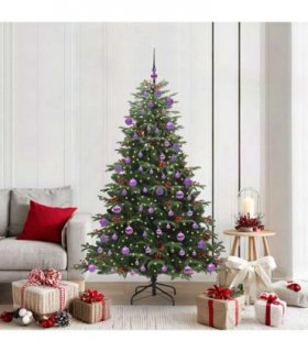 vidaXL vidaXL Artificial Hinged Christmas Tree with Cones and Berries