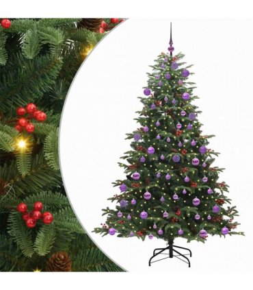 vidaXL vidaXL Artificial Hinged Christmas Tree with Cones and Berries