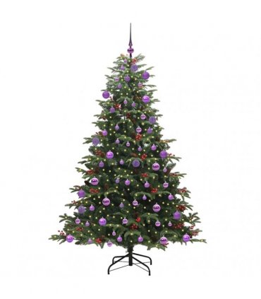 vidaXL vidaXL Artificial Hinged Christmas Tree with Cones and Berries