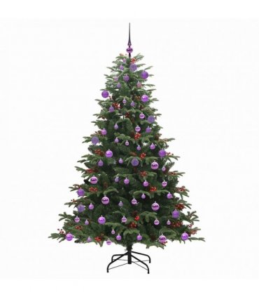 vidaXL vidaXL Artificial Hinged Christmas Tree with Cones and Berries