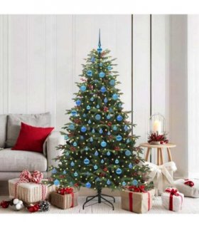 vidaXL vidaXL Artificial Hinged Christmas Tree with Cones and Berries