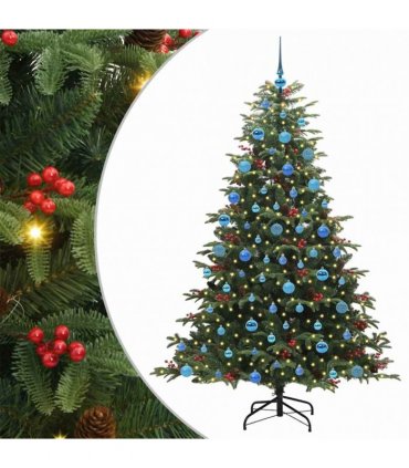vidaXL vidaXL Artificial Hinged Christmas Tree with Cones and Berries