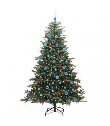 vidaXL vidaXL Artificial Hinged Christmas Tree with Cones and Berries