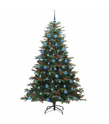 vidaXL vidaXL Artificial Hinged Christmas Tree with Cones and Berries