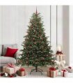 vidaXL vidaXL Artificial Hinged Christmas Tree with Cones and Berries