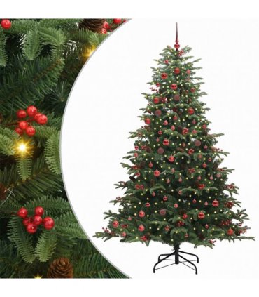 vidaXL vidaXL Artificial Hinged Christmas Tree with Cones and Berries