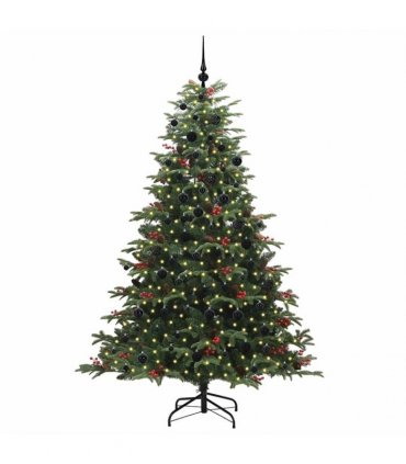 vidaXL vidaXL Artificial Hinged Christmas Tree with Cones and Berries