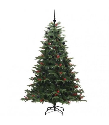 vidaXL vidaXL Artificial Hinged Christmas Tree with Cones and Berries