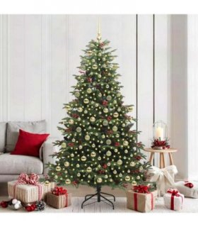 vidaXL vidaXL Artificial Hinged Christmas Tree with Cones and Berries