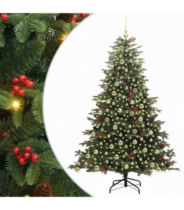 vidaXL vidaXL Artificial Hinged Christmas Tree with Cones and Berries