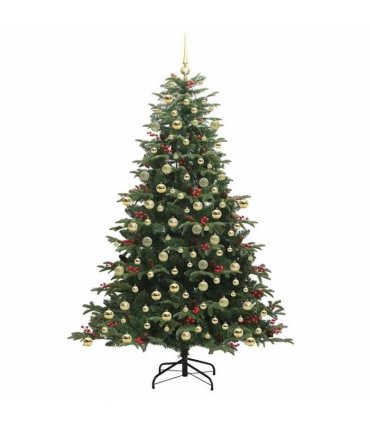 vidaXL vidaXL Artificial Hinged Christmas Tree with Cones and Berries