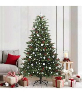 vidaXL vidaXL Artificial Hinged Christmas Tree with Cones and Berries