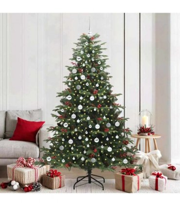 vidaXL vidaXL Artificial Hinged Christmas Tree with Cones and Berries