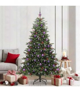 vidaXL vidaXL Artificial Hinged Christmas Tree with Cones and Berries