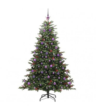 vidaXL vidaXL Artificial Hinged Christmas Tree with Cones and Berries