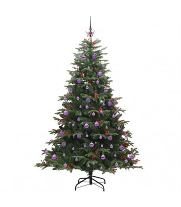 vidaXL vidaXL Artificial Hinged Christmas Tree with Cones and Berries