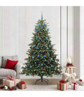 vidaXL vidaXL Artificial Hinged Christmas Tree with Cones and Berries