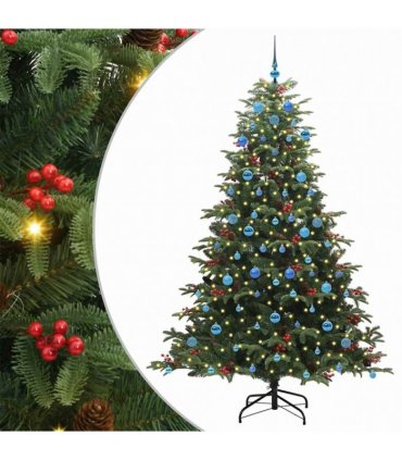 vidaXL vidaXL Artificial Hinged Christmas Tree with Cones and Berries
